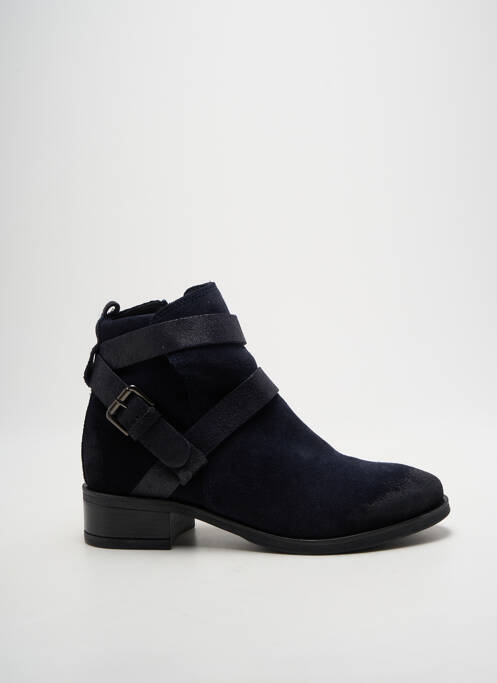 Bottines/boots tissage satiné talon plat jusqu'à 3cm bleu TAMARIS femme