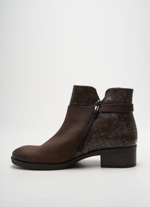 Bottines/boots tissage satiné talon plat jusqu'à 3cm marron TAMARIS femme