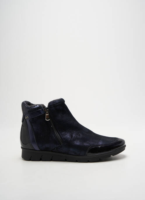 Bottines/boots matière lisse talon plat jusqu'à 3cm bleu ATK femme