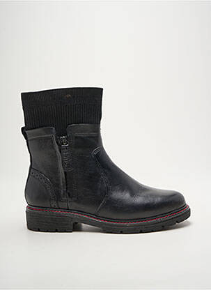 Bottines/boots matière lisse talon plat jusqu'à 3cm noir JANA femme