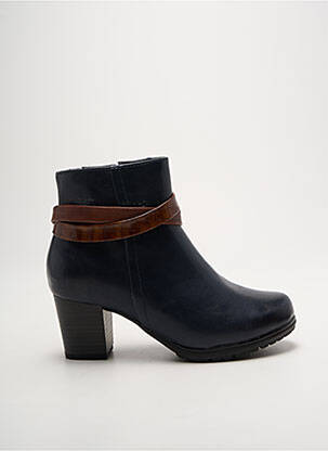 Bottines/boots matière lisse talon de 4 à 6cm bleu JANA femme