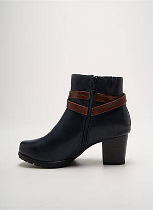 Bottines/boots matière lisse talon de 4 à 6cm bleu JANA femme