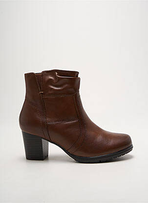 Bottines/boots matière lisse talon de 4 à 6cm marron JANA femme