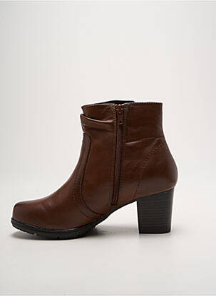 Bottines/boots matière lisse talon de 4 à 6cm marron JANA femme