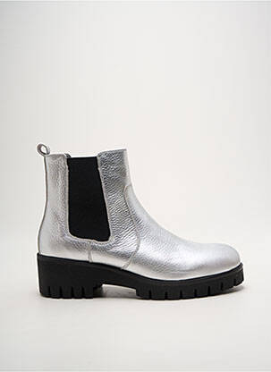 Bottines/boots matière lisse talon de 4 à 6cm argent OTTILIA femme