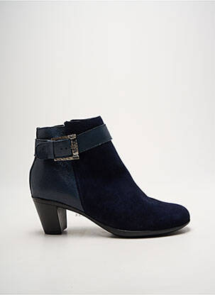 Bottines/boots tissage satiné talon de 4 à 6cm bleu SMANN femme