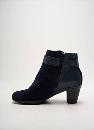 Bottines/boots tissage satiné talon de 4 à 6cm bleu SMANN femme