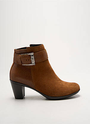 Bottines/boots tissage satiné talon de 4 à 6cm marron SMANN femme