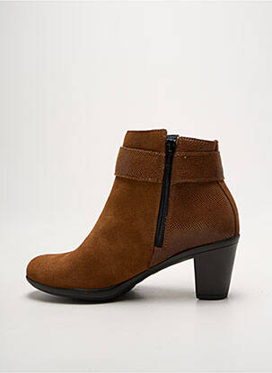 Bottines/boots tissage satiné talon de 4 à 6cm marron SMANN femme