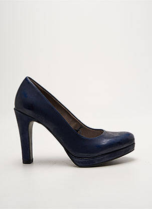 Escarpins matière lisse talon haut de 10cm et plus bleu TAMARIS femme