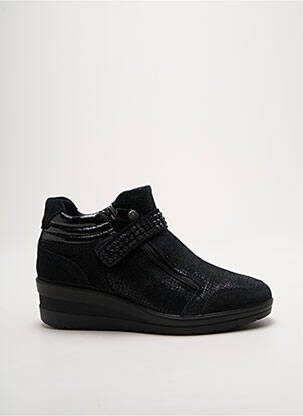 Baskets nubuck talon de 4 à 6cm noir ENVAL SOFT femme