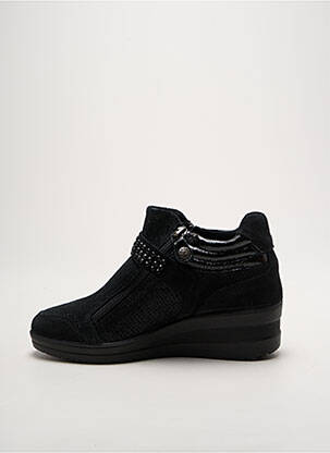 Baskets nubuck talon de 4 à 6cm noir ENVAL SOFT femme