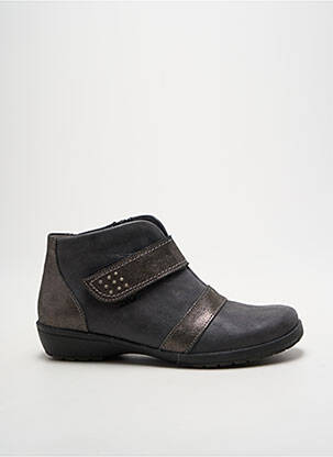 Bottines/boots tissage satiné talon plat jusqu'à 3cm argent SUAVE femme