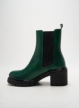Bottines/boots tissage satiné talon de 4 à 6cm vert GOLDEN BROWN femme