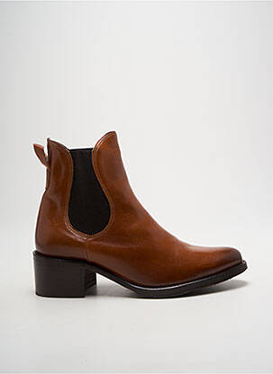 Bottines/boots matière lisse talon de 4 à 6cm marron GOLDEN BROWN femme