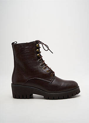 Bottines/boots matière lisse talon de 4 à 6cm marron OTTILIA femme