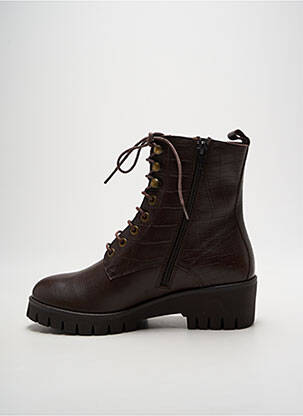 Bottines/boots matière lisse talon de 4 à 6cm marron OTTILIA femme