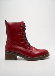 Bottines/boots matière lisse talon de 4 à 6cm rouge VALERIA'S femme