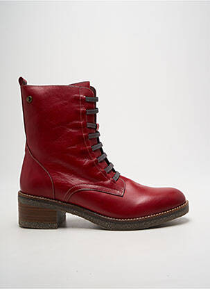 Bottines/boots matière lisse talon de 4 à 6cm rouge VALERIA'S femme