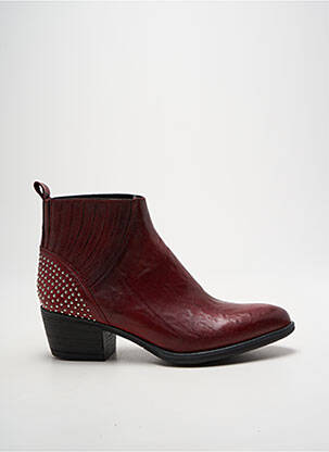 Bottines/boots matière lisse talon de 4 à 6cm rouge MEDELLIN femme