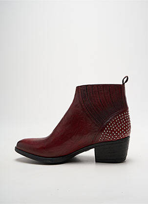 Bottines/boots matière lisse talon de 4 à 6cm rouge MEDELLIN femme