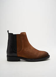 Bottines/boots matière lisse talon plat jusqu'à 3cm marron ELUE PAR NOUS femme