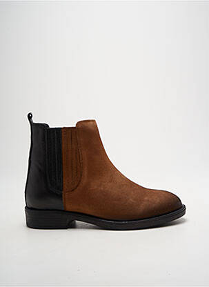 Bottines/boots matière lisse talon plat jusqu'à 3cm marron ELUE PAR NOUS femme