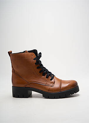 Bottines/boots tissage satiné talon de 4 à 6cm marron LONGO femme