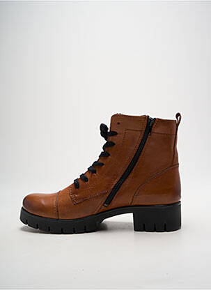 Bottines/boots tissage satiné talon de 4 à 6cm marron LONGO femme