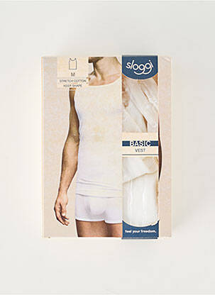 Débardeur stretch sans manche blanc SLOGGI homme