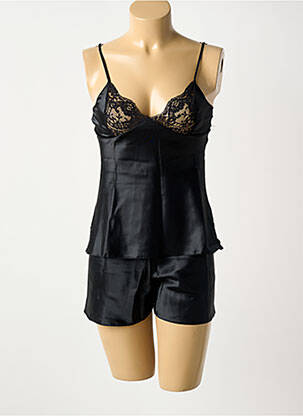 Pyjashort fines bretelles noir 20/20 femme