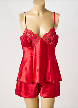 Pyjashort fines bretelles rouge 20/20 femme