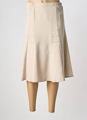Jupe mi-longue coupe évasée beige 20/20 femme
