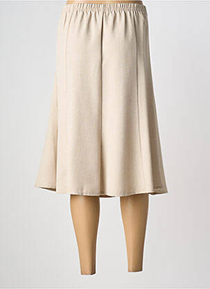 Jupe mi-longue coupe évasée beige 20/20 femme