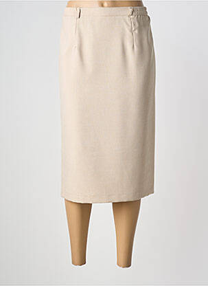 Jupe mi-longue coupe droite beige 20/20 femme