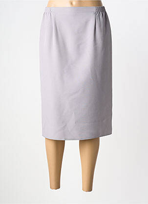 Jupe mi-longue coupe droite gris PLURIELLES femme