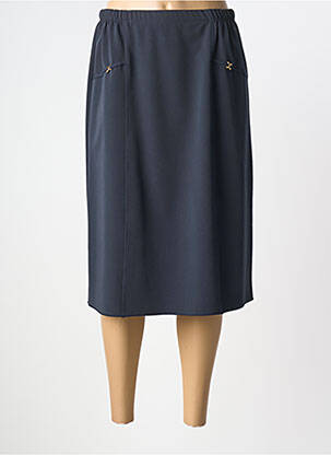 Jupe mi-longue coupe droite bleu PLURIELLES femme