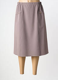 Jupe mi-longue coupe droite marron PLURIELLES femme