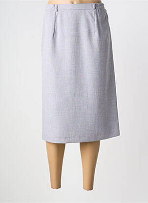 Jupe mi-longue coupe droite gris 20/20 femme