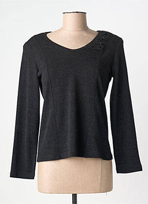 Pull coupe cintrée manches longues noir 20/20 femme
