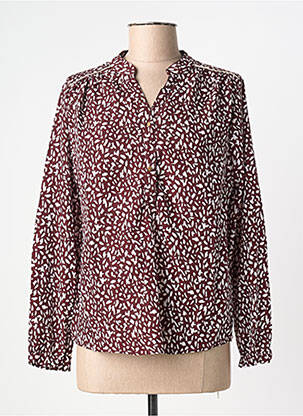 Blouse tissage popeline manches longues violet SEASON femme