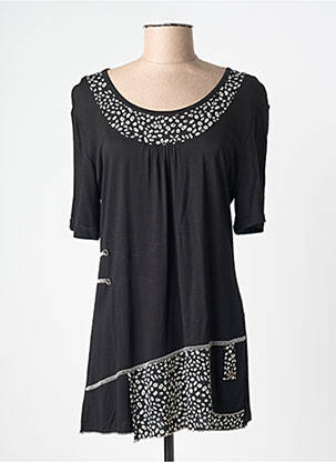 Tunique manches courtes coupe cintrée noir 20/20 femme
