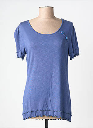 T-shirt stretch manches courtes bleu 20/20 femme