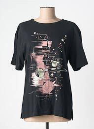T-shirt coupe droite manches courtes noir 20/20 femme