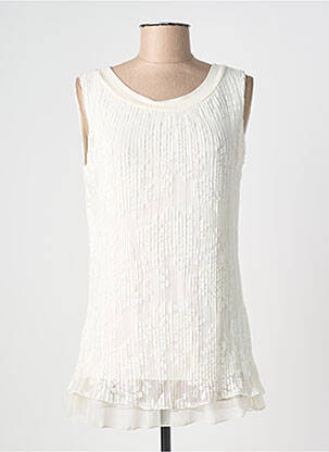 Top stretch sans manche blanc PLURIELLES femme