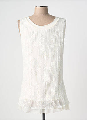 Top stretch sans manche blanc PLURIELLES femme