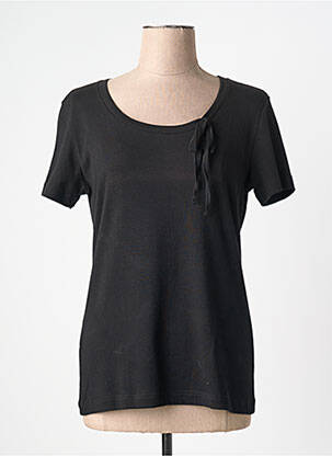 T-shirt coupe cintrée manches courtes noir 20/20 femme