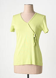 T-shirt col v manches courtes vert 20/20 femme