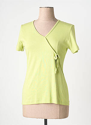 T-shirt col v manches courtes vert 20/20 femme