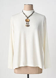 Pull stretch manches longues blanc 20/20 femme